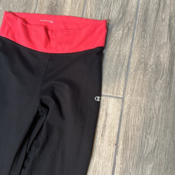 Champion yoga pants. Black with pink waistband. Medium. No pockets. - Picture 3 of 6